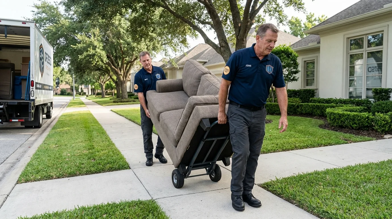 Local residential moving crew loading furniture in Bellwood, PA
